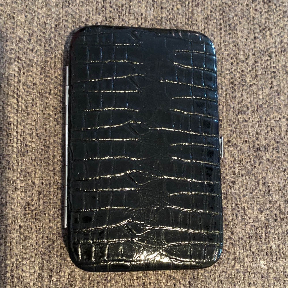 Black faux Crocodile Embossed Wallet